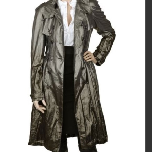Burberry Prorsum Metallic Silk Haute Trench